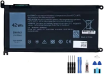 Generic Battery WDX0R 3500mAh 11.4V compatible For Inspiron 13 5000 5368 5378 7368 7378 14 7000 7560 7460 5468 15 7560 5538 5567 5568 P61F T2JX4 3CRH3 WDXOR Laptop Battery + Free Tools